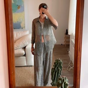 VTG Emanuel Ungaro Floral Silk Top & Pants Set